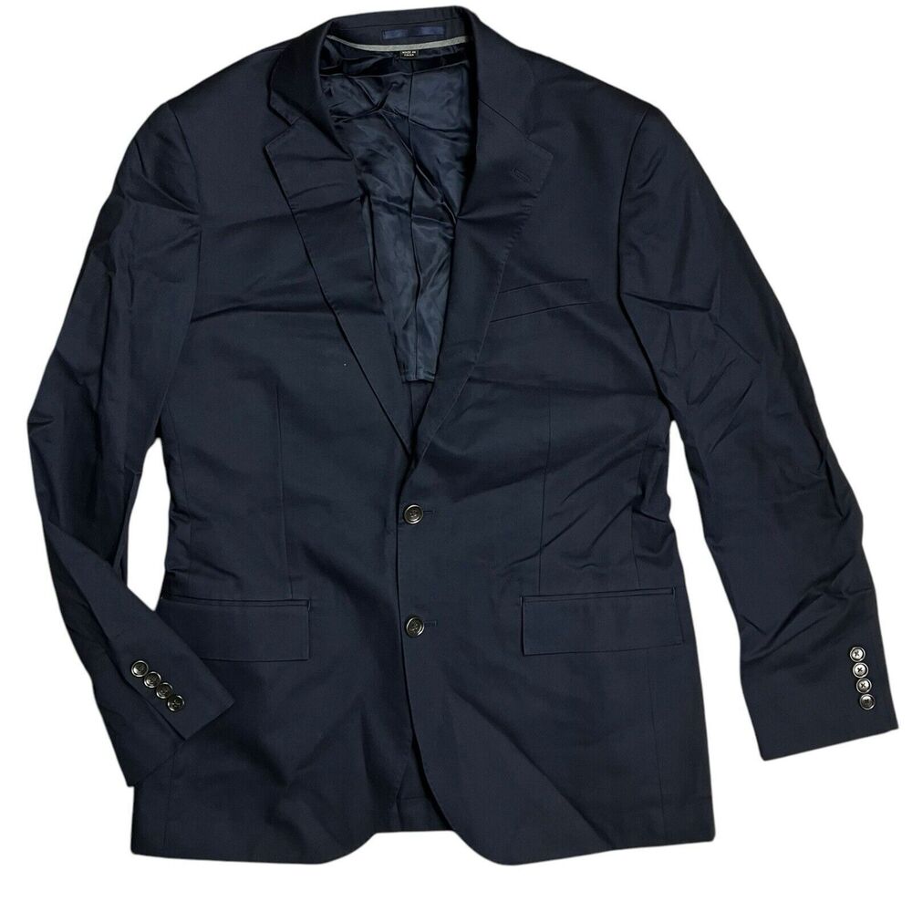 J Crew Mens 40R Blue $298 Slim-Fit Ludlow Suit Jacket Italian Chino Navy AT050